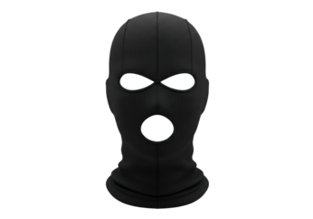 Isolated black balaclava ski mask headwear, protection for sport winter activities