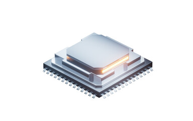 Isolated technology circuit core, 3d rendering.