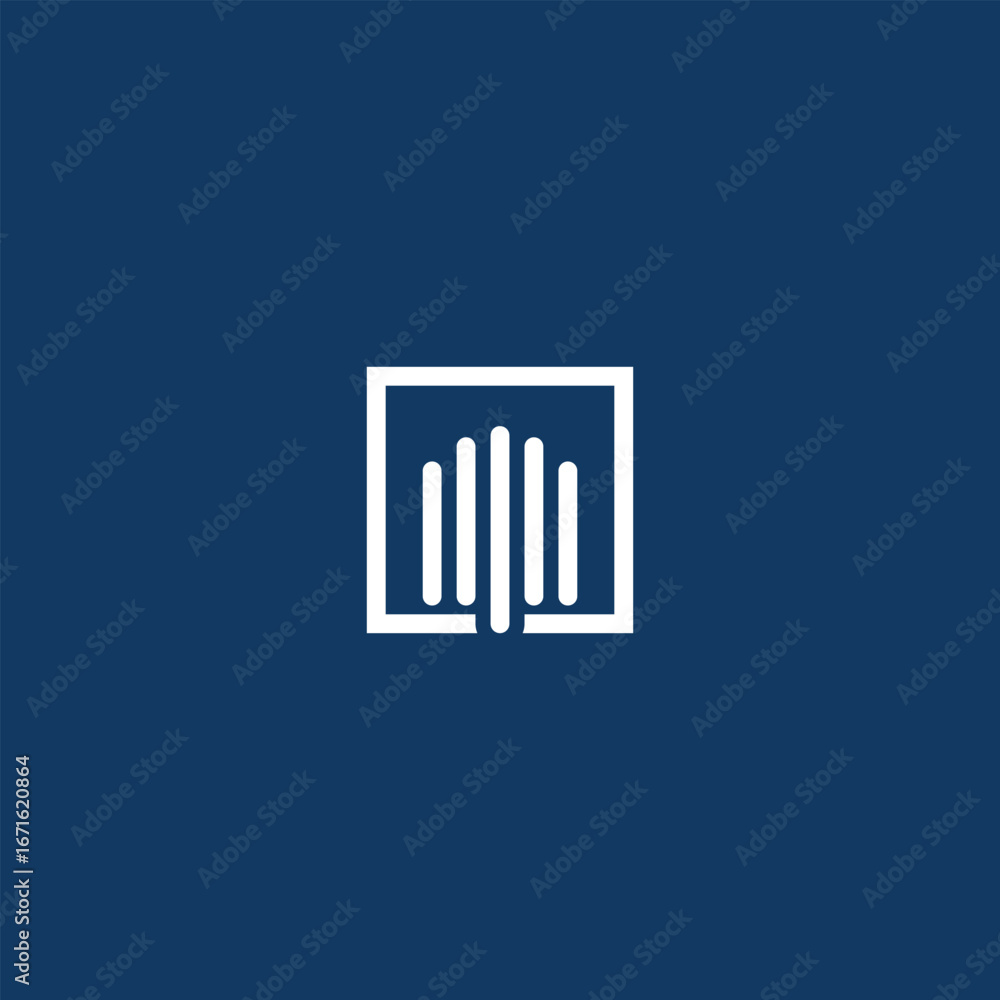 Poster abstract square logo with vertical line elements forming a modern and professional symbol. suitable 
