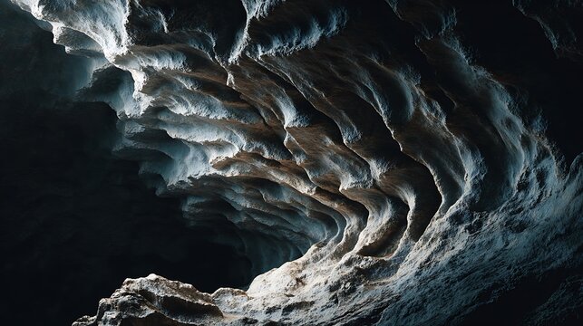 Mineral cave formation featuring charcoal exterior setting
