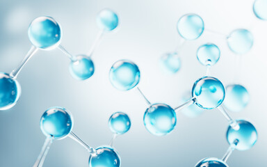 Transparent molecules background, 3d rendering.