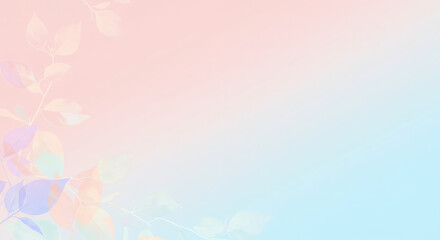 Obraz premium Delicate leaves on pastel gradient background