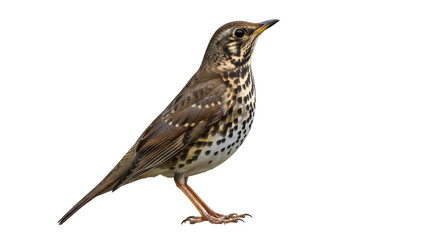 Isolated Song Thrush Bird
