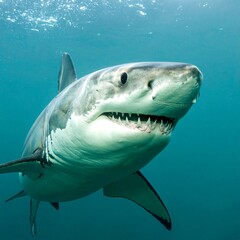 Naklejka premium Great white shark underwater