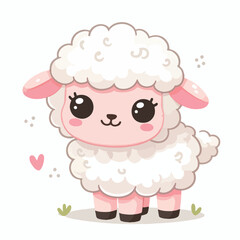Naklejka premium Cute little sheep vector