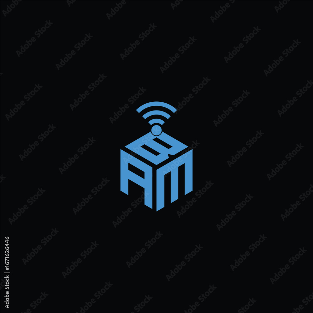 Poster modern vector logo with the letters 