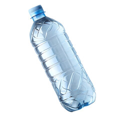 Clear plastic bottle blue cap isolated on a transparent background water bottle beverage