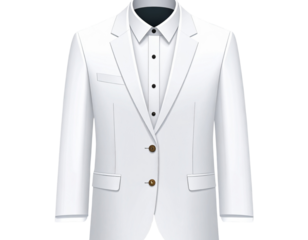 Minimalist Vector Illustration of White Tuxedo Shirt, Isolated