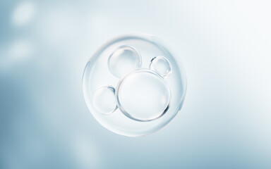 Blue liquid water bubbles background, 3d rendering.