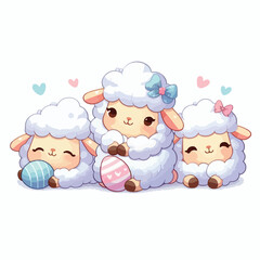  Cute little sheep vector