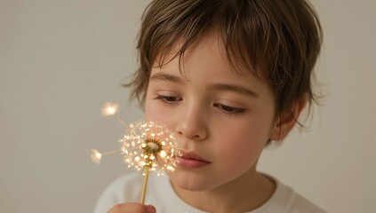 boy with dandelion