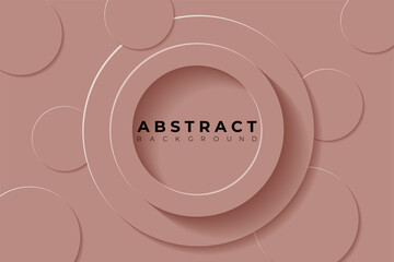 Abstract Background with 3d circle slightly desaturated red papercut layer, vector illustration