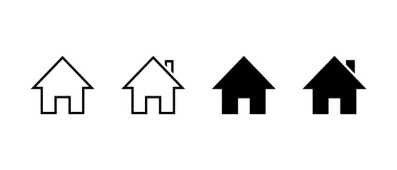 Home icon set. House symbol for homepage and navigation