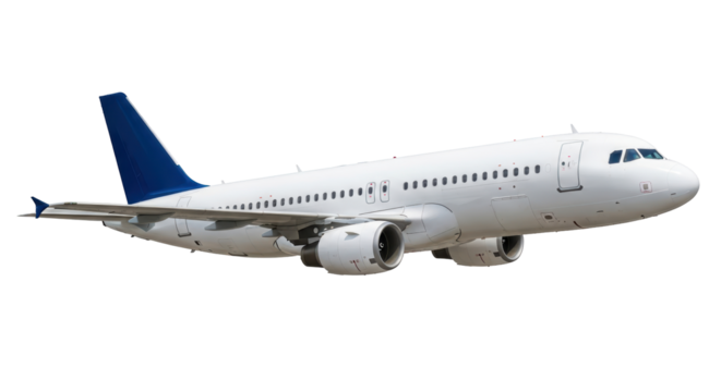 Isolated White Airplane on White Background - Powered by Adobe