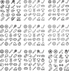 Diverse Collection of Sport Icons and Equipment.