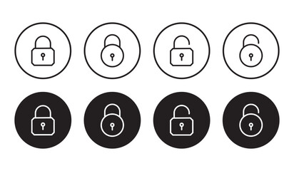 Huge set of lock and unlock icons in black and white color in circle for user interface. lock icon collection set locked icon symbol unlocked sign , security icon . open and closed padlock icon .   © Aquavisionweath6