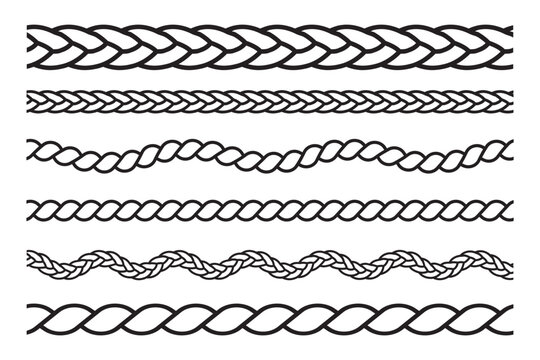 rope brush pattern. Thread pattern seamless . rope vector illustration on white background .