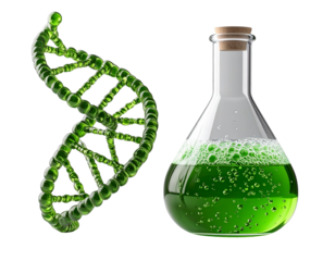 DNA Strand with Bubbling Flask, Transparent PNG
