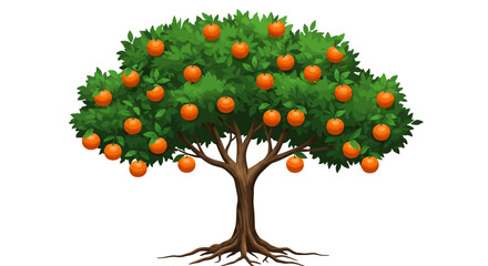 Fototapeta premium Lush Orange Tree Abundant with Fruit