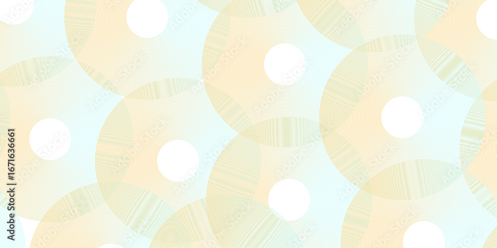 Poster seamless geometric spiral pattern and abstract circle wave lines overlapping pattern isolated. desig
