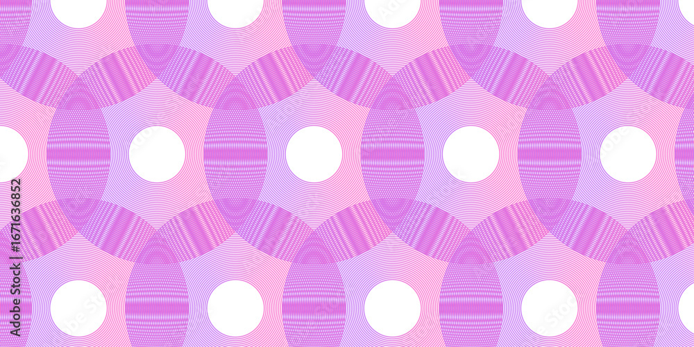 Poster seamless geometric spiral pattern and abstract circle wave lines overlapping pattern isolated. desig