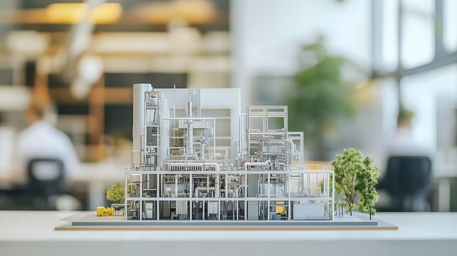 Industrial plant model architecture design engineering construction prototype miniature scale replica
