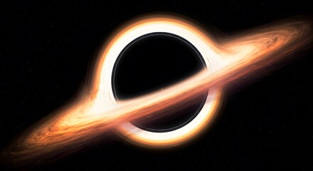 Black Hole with Orange Accretion Disk in Deep Space