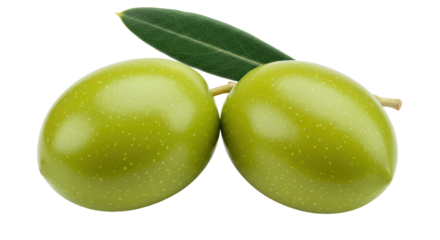 Isolated Green Olives