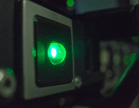 Close-up of a green LED