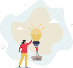 Think outside the box, creativity to create different business idea or motivation and innovation concept,life and employment of people.