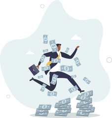 Compound interest, money growth investment, prosperity or earning and profitability stock concept,.life and employment of people.