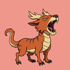 Creature Yawning against Plain Background