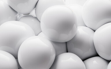 White soft balls background, 3d rendering.