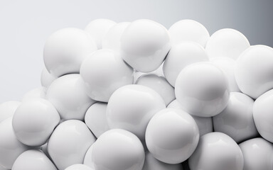 White soft balls background, 3d rendering.