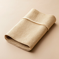 An elegant, folded fabric presented in neutral tones, ideal for minimalist design aesthetics in home decor.