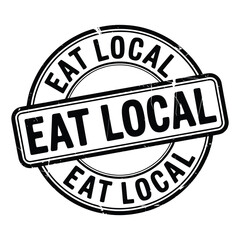 Eat local stamp graphic promoting local businesses
