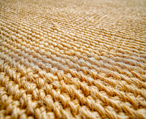 Close-up view of natural woven texture, creating a warm and inviting atmosphere in home decor or craft design.