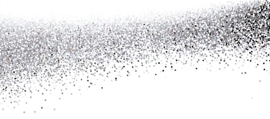 Sparkling wave effect with silver & bronze particles, fading from dense to sparse on a white backdrop