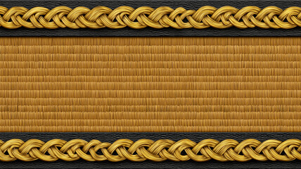Elegant golden braid pattern on a textured background, ideal for luxury designs and creative projects.