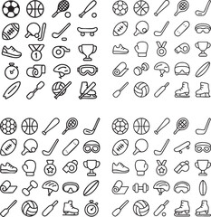 Naklejka premium Variety of Sport and Fitness Icons 3.