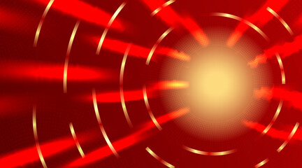Abstract Red and Gold Energy Burst Background Vector
