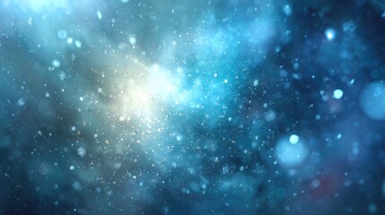 Obraz premium Ethereal blue abstract with light streaks and bokeh