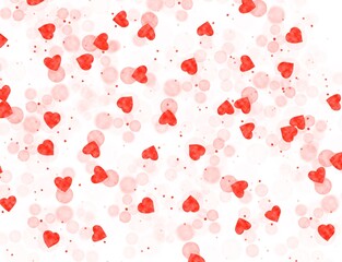 Seamless pattern with small red hearts on white background. Cute romantic design perfect for Valentine’s Day, wedding, love theme, textile, wrapping paper, wallpaper, fabric print and digital backgrou