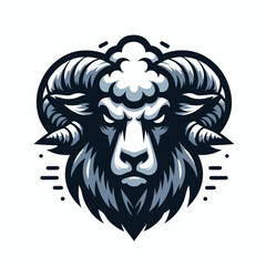  Vector image of angry sheep head logo
