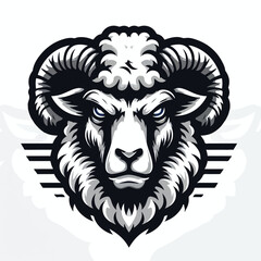  Vector image of angry sheep head logo