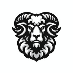  Vector image of angry sheep head logo