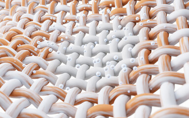 Cleaning the wave cloth with microscopic details, 3d rendering.