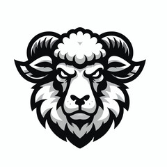  Vector image of angry sheep head logo