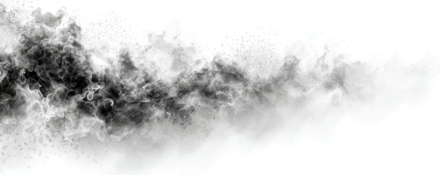 Gray cloud or smoke plume fading against white