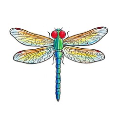 dragonfly on white background